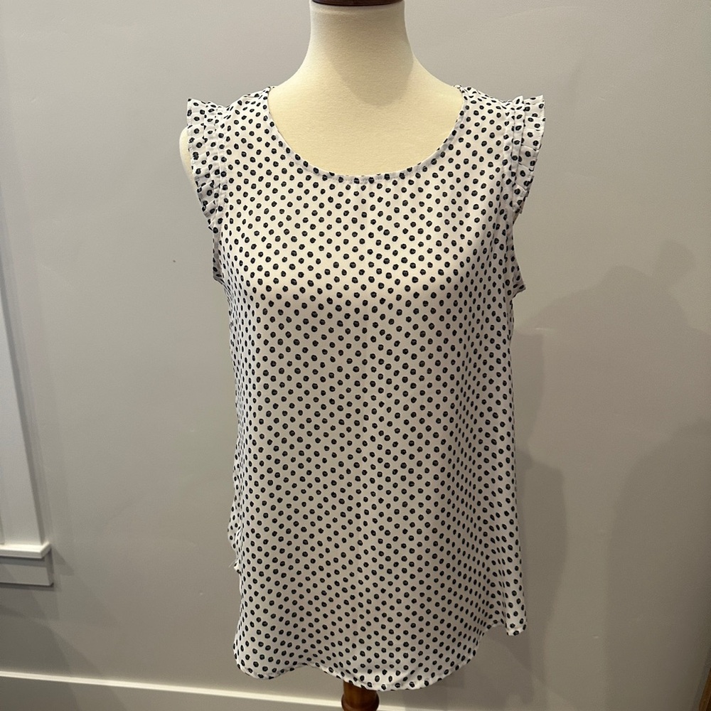 🩷🌸Adrianna Papell Black and White Polka Dot Blouse🌸🩷